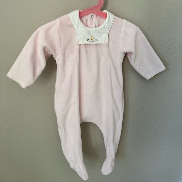 CATIMINI Paris Vintage Baby Girl Velour Romper Sleeper One Piece Pink - Picture 5 of 16